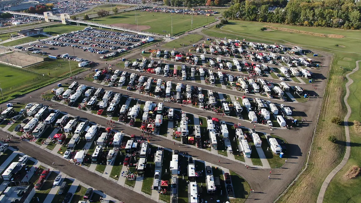 Tailgating, RV lot at Iowa State University